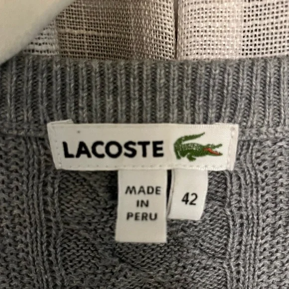 Vintage Lacoste Gray Cardigan Sweater - Picture 3 of 5